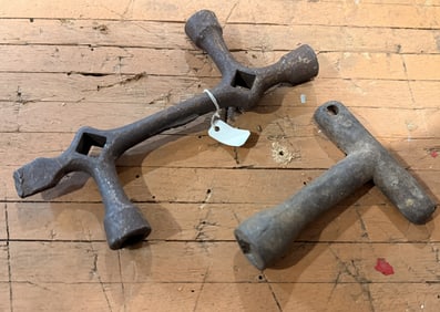 A Pair of Antique Cast Iron Fireman's Bed Wrenches