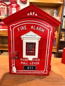 Vintage SAFA Fire Alarm Pull Box by Superior American Fire Alarm & Signal Co., City of Norwich