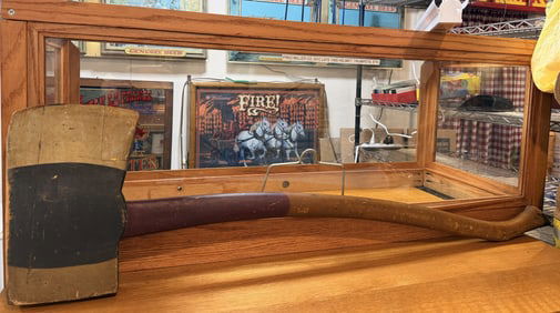 Folk Art Wooden Ceremonial Fireman's Axe