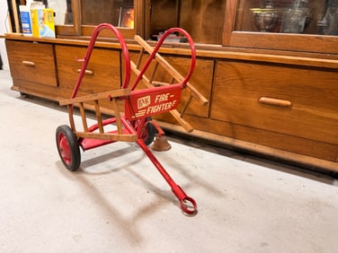 Vintage Mid-20th Century BMC Fire Fighter Ladder Trailer
