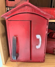 A Vintage Gamewell Fire Alarm Call Box with Telephone Handset