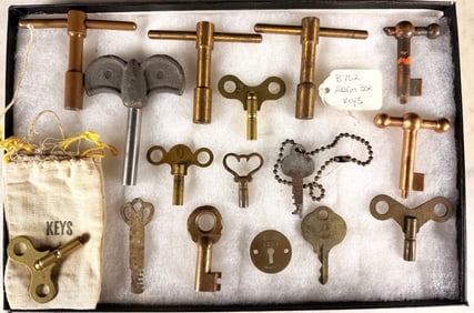 A Collection of Vintage Gamwell and clock keys