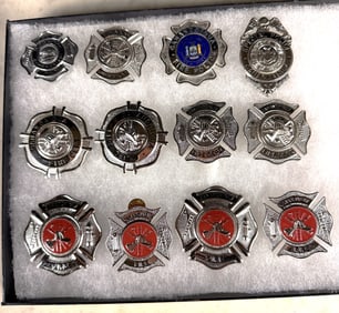 Canandaigua NY Fire and Police Department Badges, including Blackinton Examples