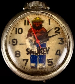 Bradley Smokey The Bear Vintage Mechanical Pocket Watch