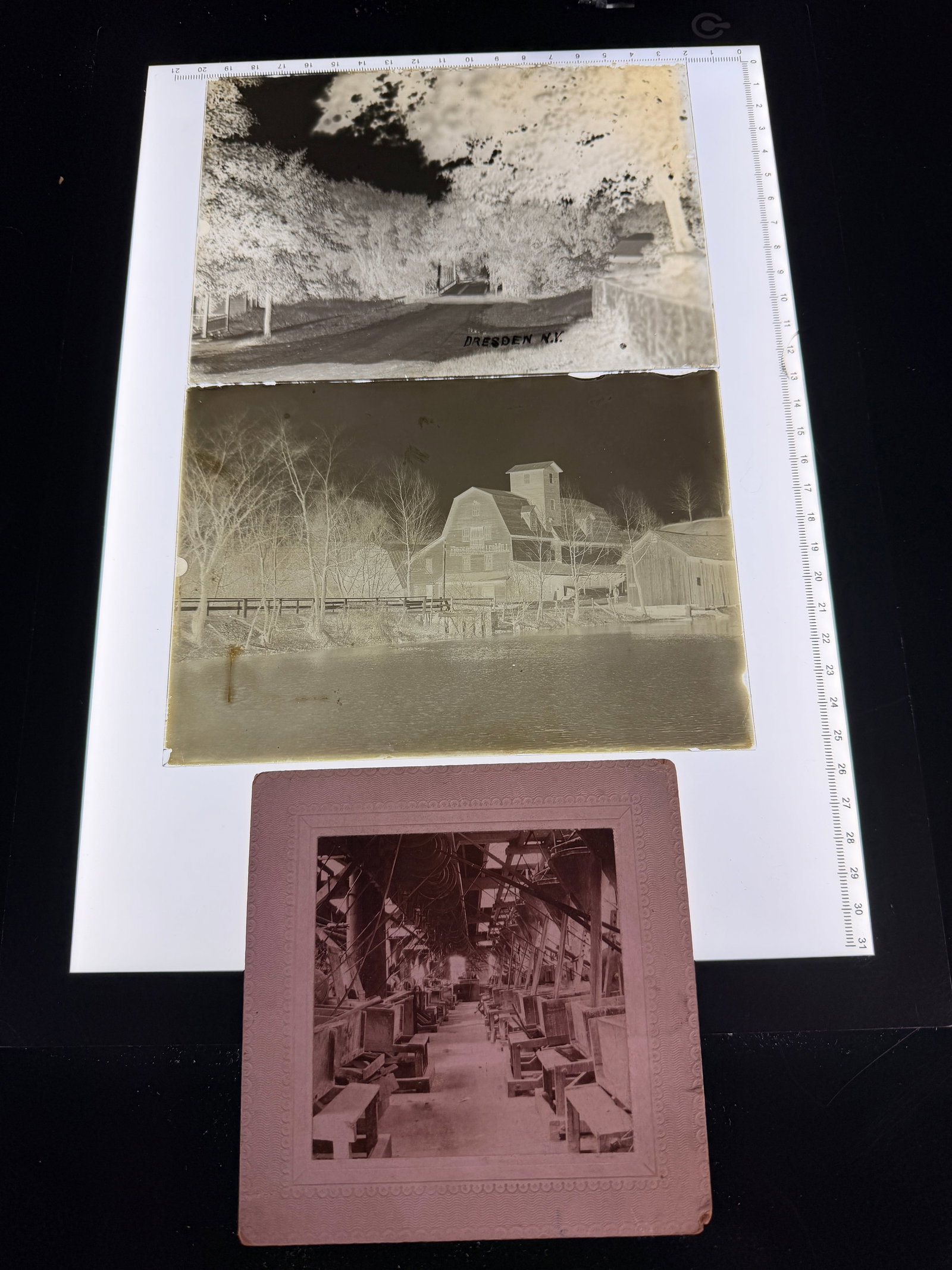 A Trio of Vintage Photographic Negatives and Mounted Print, Dresden N.Y. Interest (1 of 5)