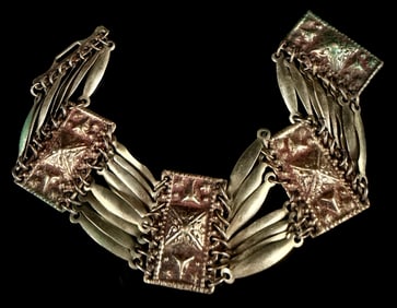 Sterling Silver Mexican Taxco Style Articulated Link Bracelet 1.24 Ozt