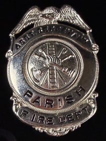 Silvery-Toned Base Metal Assistant Secretary Parish Fire Department Insignia Pin