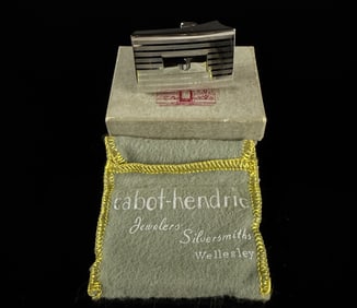 Simmons Sterling Silver Art Deco Style Monogrammed Accessory Clip