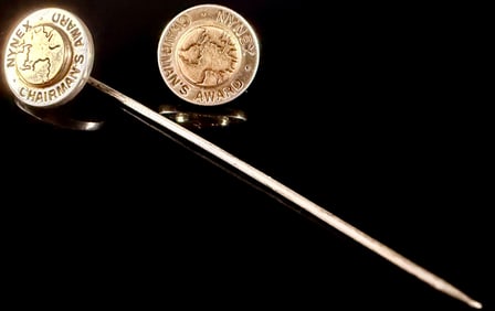 Tiffany & Co. Bi-Metallic 18K on Sterling NYNEX Chairman's Award Stick Pin Category: Brooches & Pins