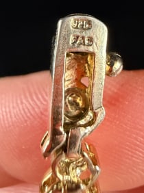 Sterling Silver and Gold Vermeil Bracelet Clasp Component, Marked FAS