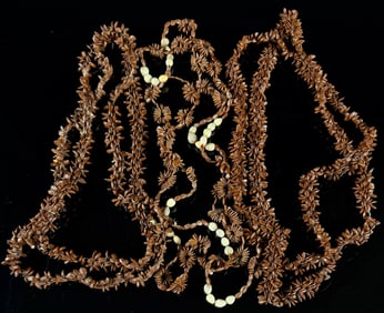 Collection of Organic Seed and Carved Nut Lei Necklaces, Hawaiian Style Category: Necklaces &