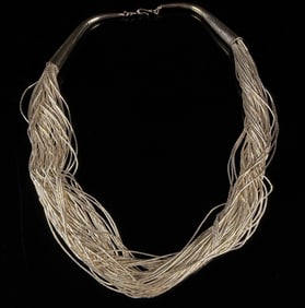 Sterling Silver Multi-Strand Liquid Silver Necklace Approximately Category: Necklaces & Pendants