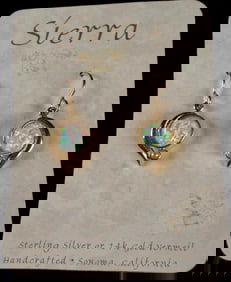 Sterling Vermeil Sterling Silver Opal and Pearl Drop Earrings by Sierra