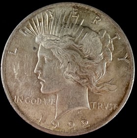 1922 Peace Silver Dollar United States One Dollar Coin
