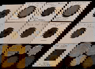 Collection of Assorted American Trade Tokens Scrip Base Metal