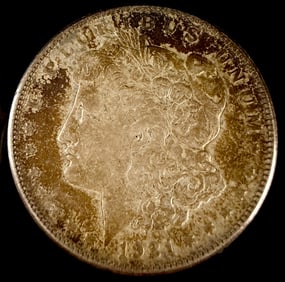 Silver U.S. Morgan Dollar Coin Heavily Toned Numismatic Piece