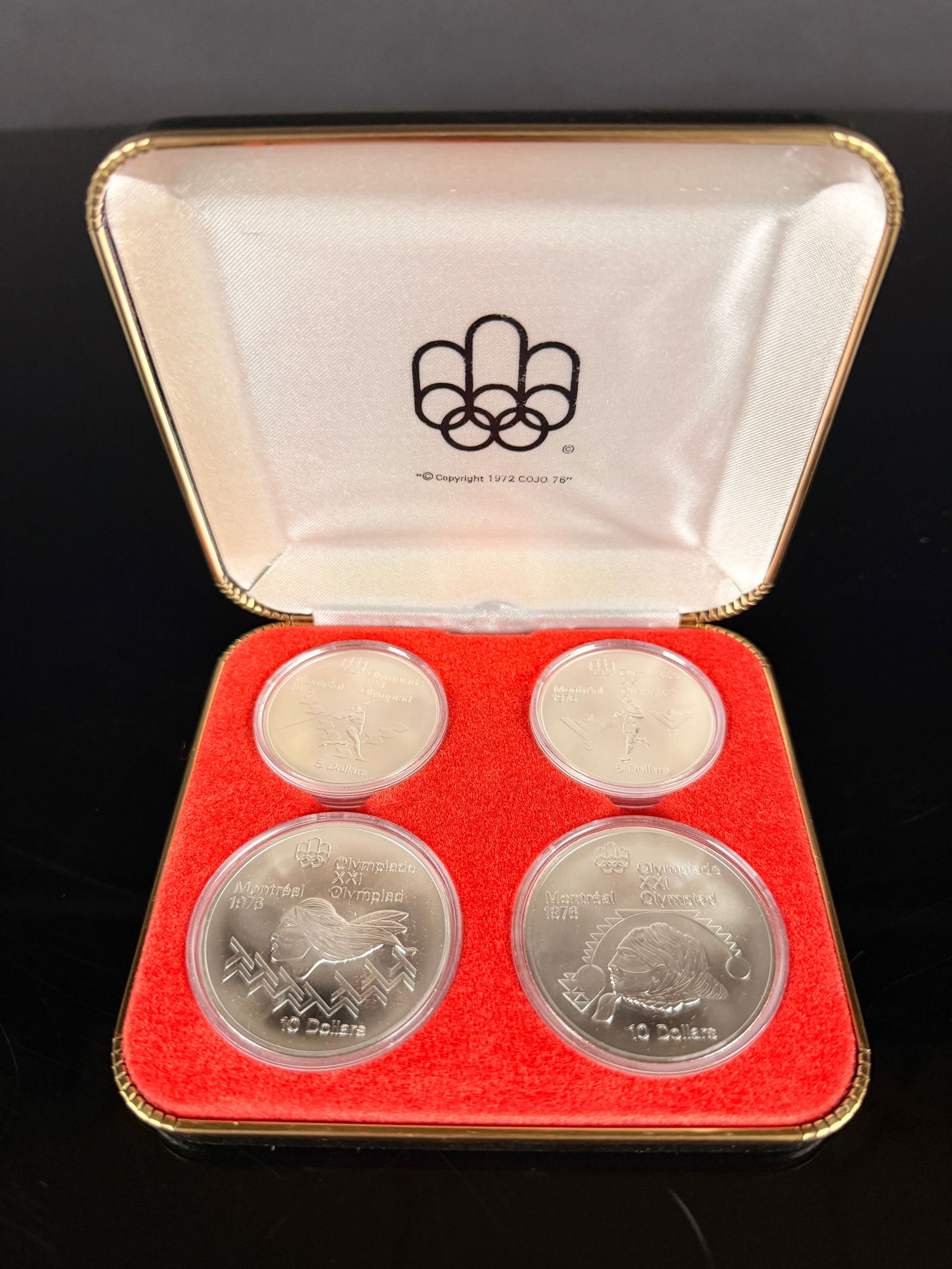 1976 Canadian Montreal Olympic Sterling Silver Four Coin Set 4 ozt (1 of 10)