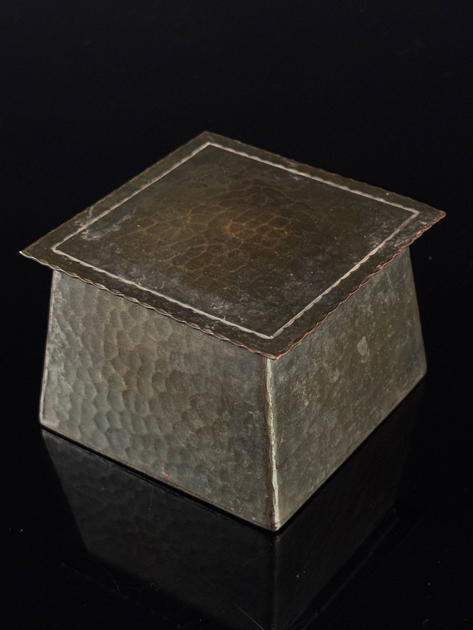 Roycroft Hand Hammered Copper Inkwell - 3