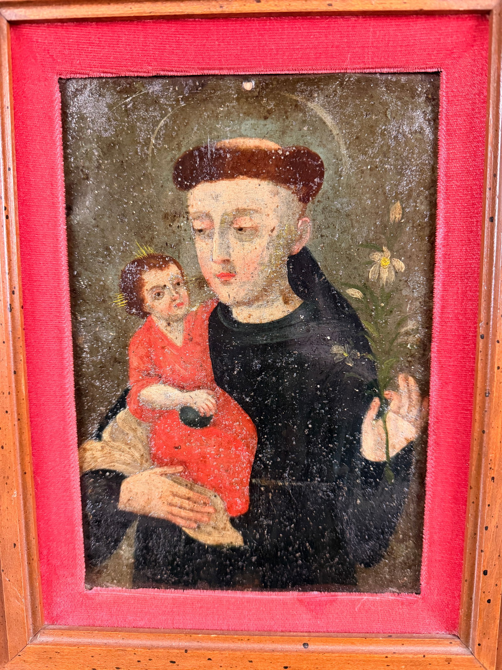 Mexican Retablo Depicting San Antonio de Padua (St. Anthony of Padua) (1 of 5)