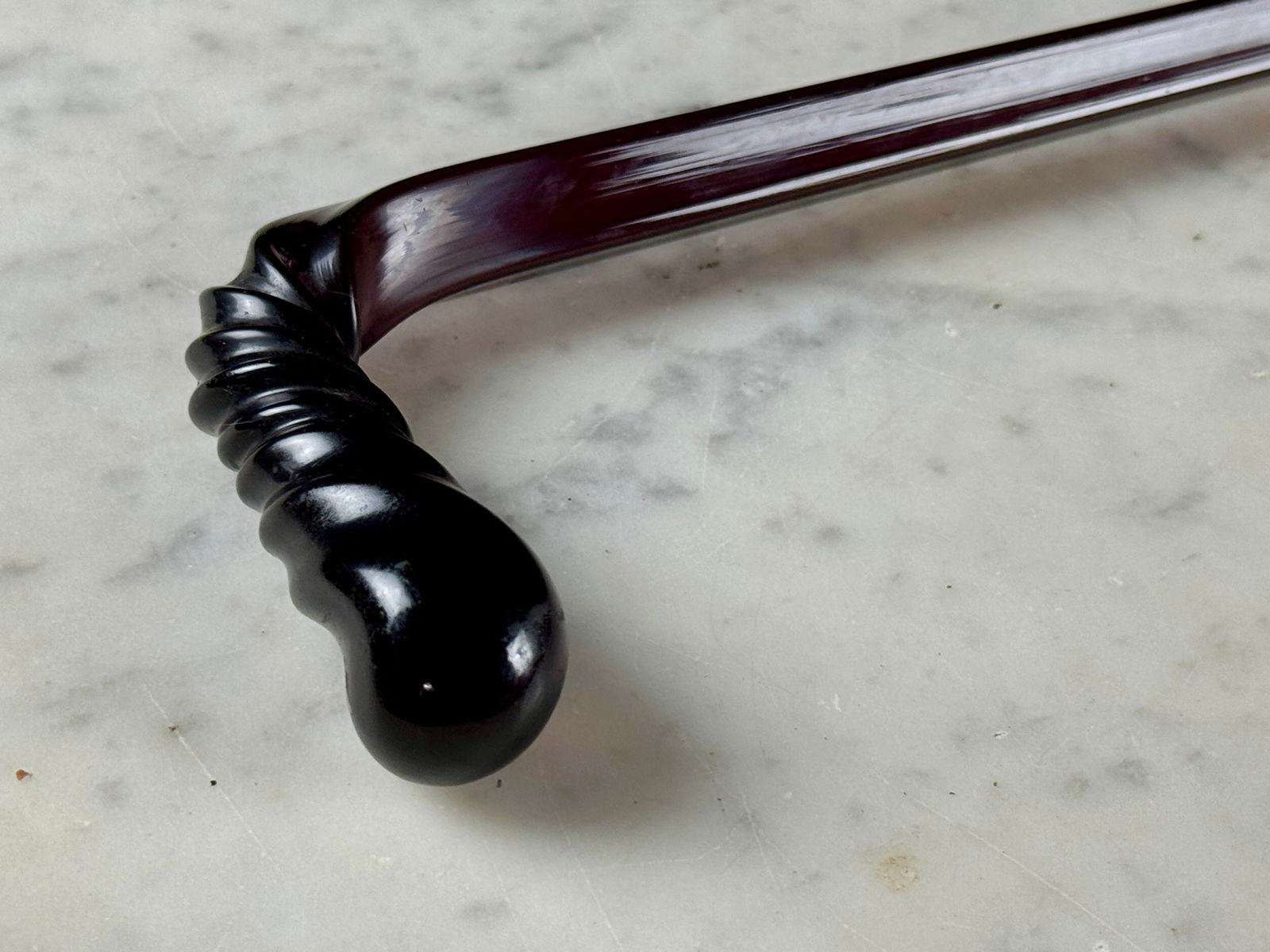 Vintage Resin or Laminate Crook Handle Parade Cane, Cherry Amber Style (1 of 7)