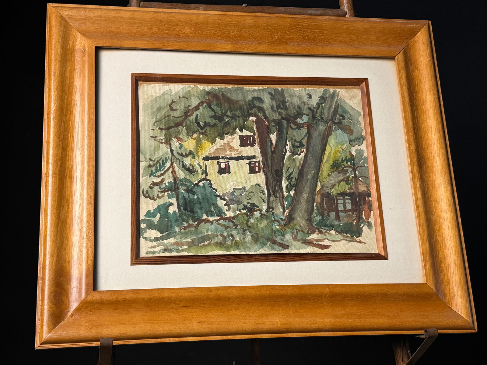 Attributed to Bernard Gussow Landscape Watercolor Painting (1 of 5)