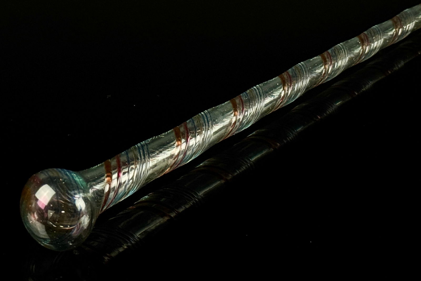 Antique End of Day Twisted Glass Parade Cane (1 of 9)