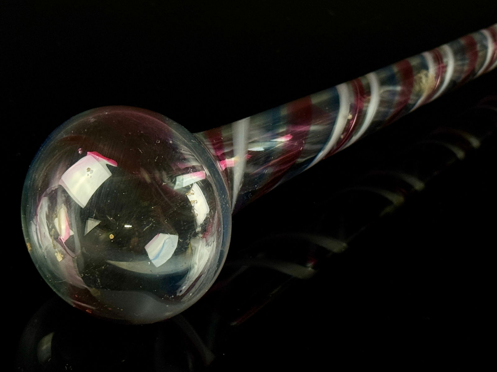 A Free-Blown End of Day Glass Parade Cane Whimsey (1 of 9)