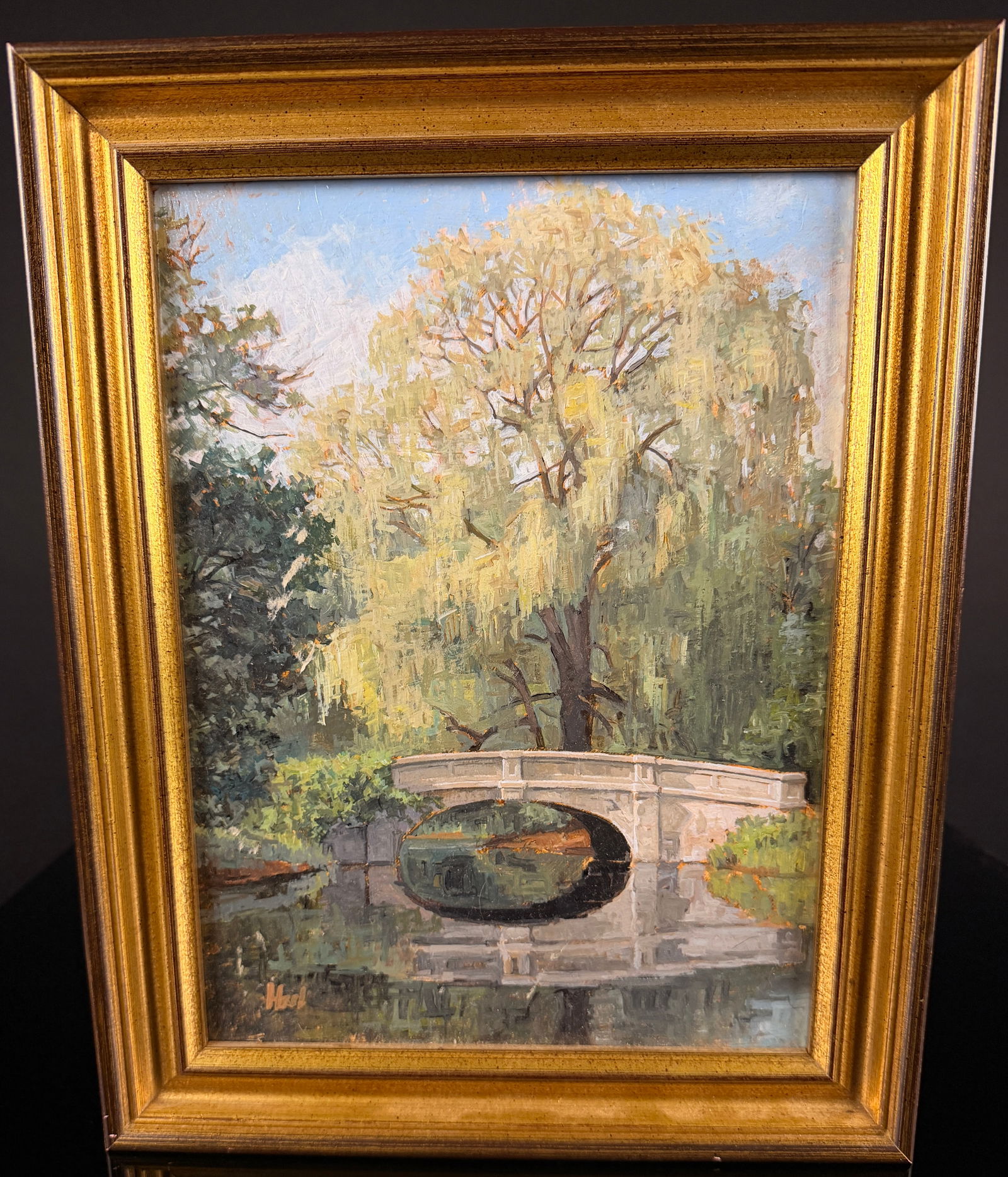 Brian M. Hart Oil on Board Landscape of a Stone Bridge (1 of 6)