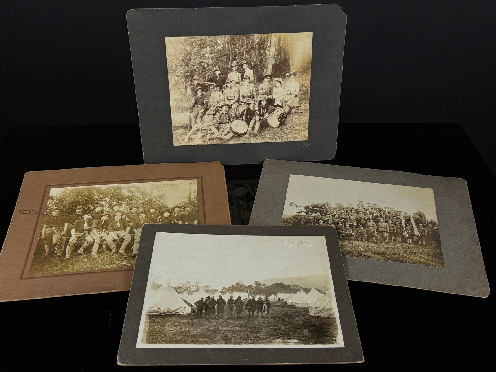 A Collection of Four Mounted Photographs Depicting US Military and Cadet Groups, c. 1890s-1910s (1 of 7)