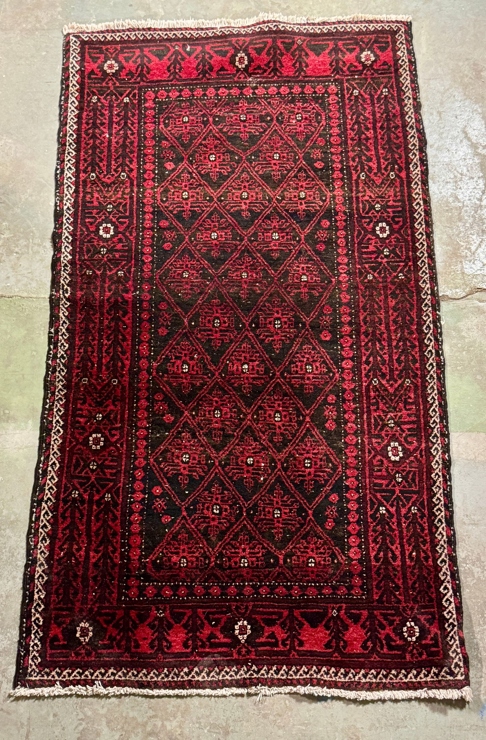 Vintage Baluch Hand-Woven Wool Runner Rug (1 of 9)