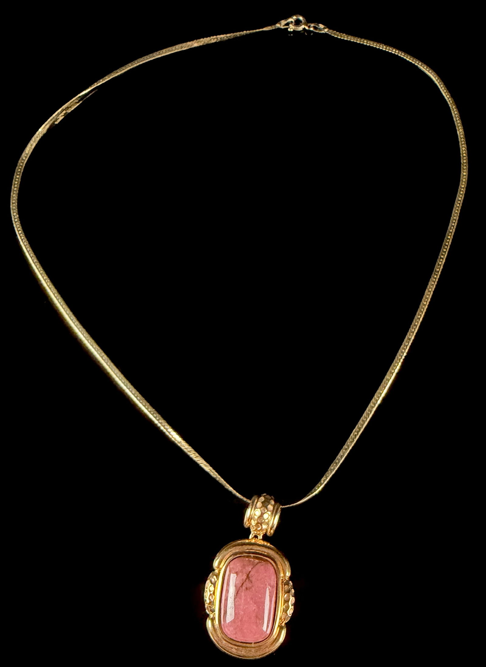 Milor Italian Gold-Plated Sterling Silver Necklace and Rhodonite Pendant (1 of 7)
