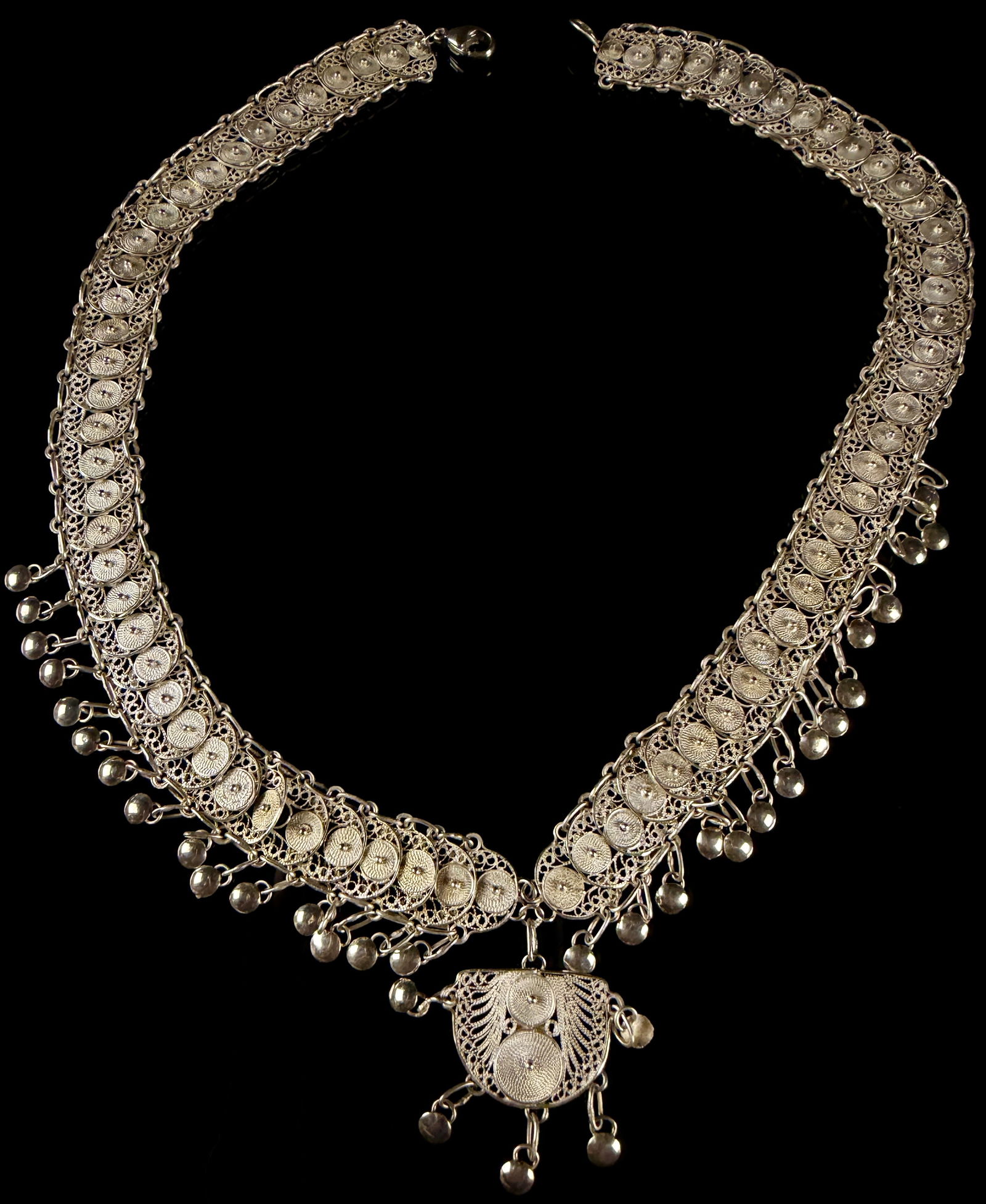 Ottoman Style Sterling Silver Filigree Collar Necklace (1 of 7)