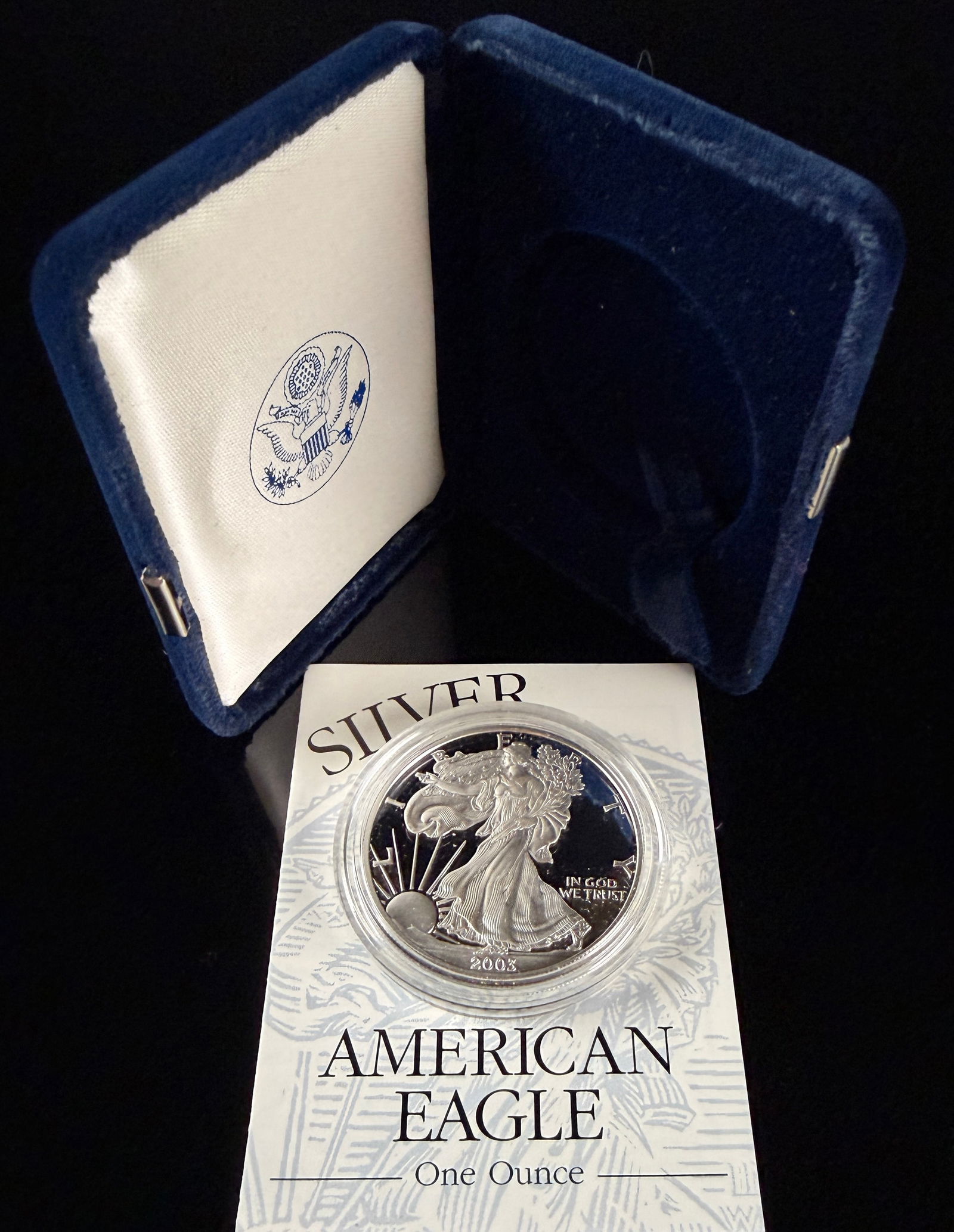 2003-W American Eagle Silver Proof One Ounce Coin with Box and COA (1 of 4)