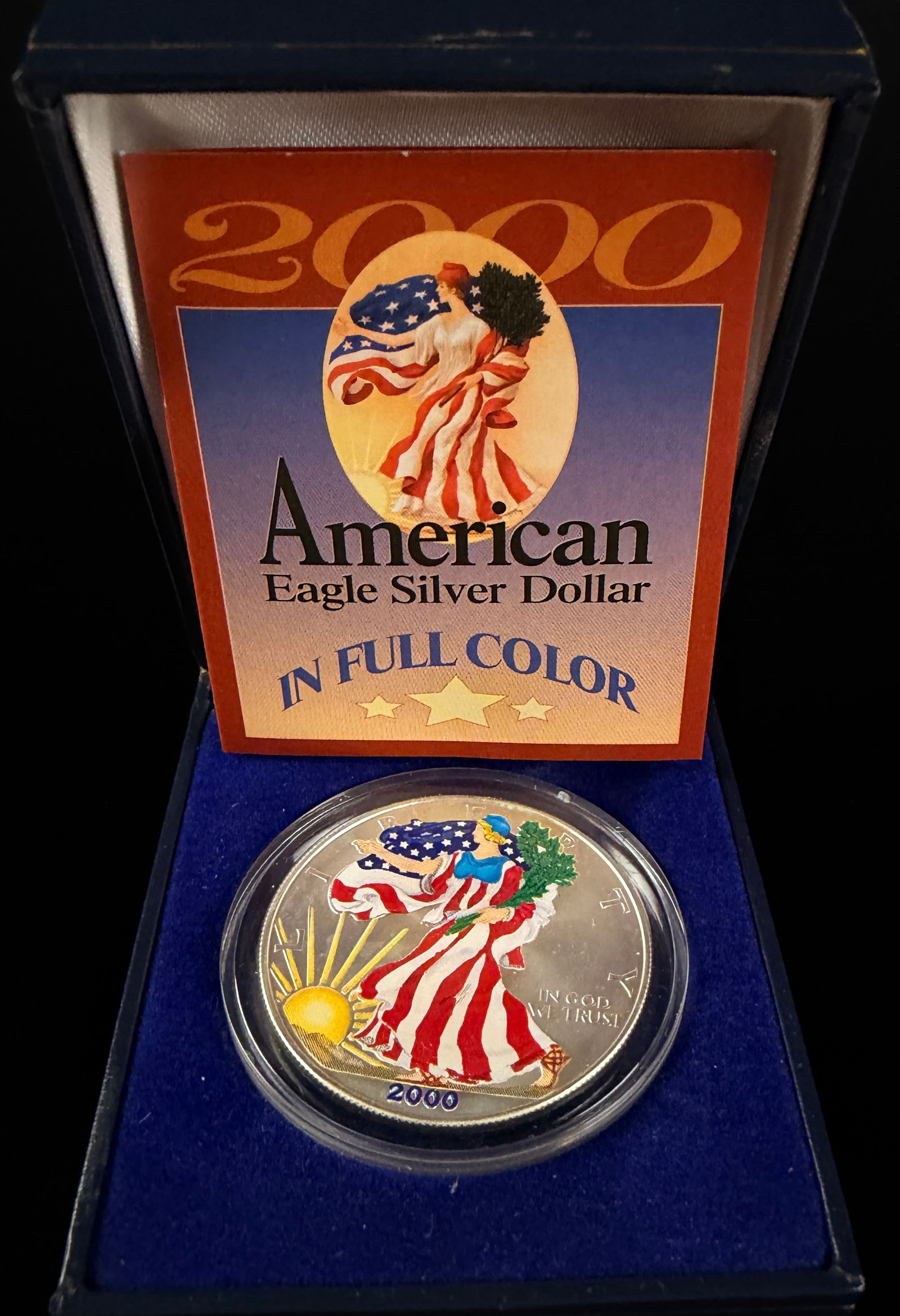 2000 Colorized American Eagle Silver Dollar in Original Packaging (1 of 3)