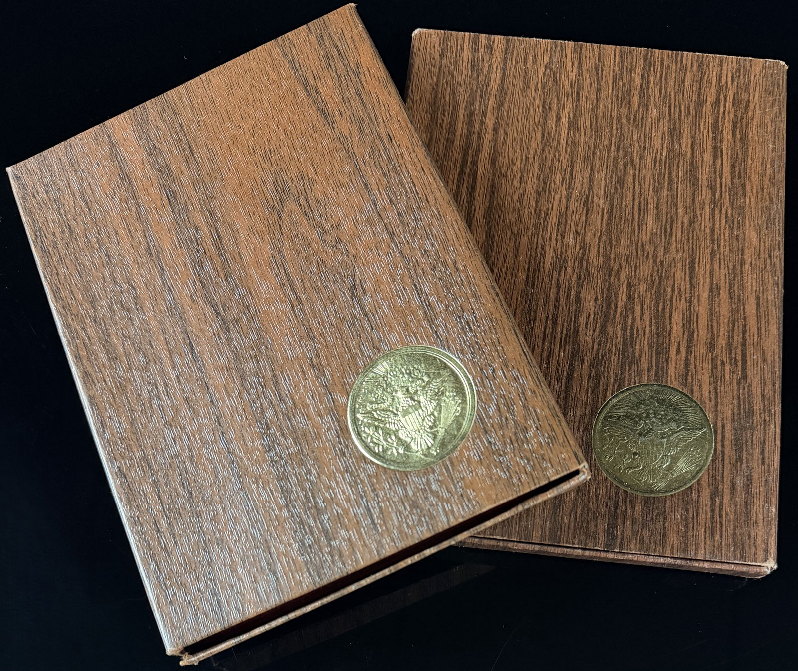 A Pair of 1971-S and 1972-S Proof Eisenhower 40 Percent Silver Dollars in Original Brown Box (1 of 6)