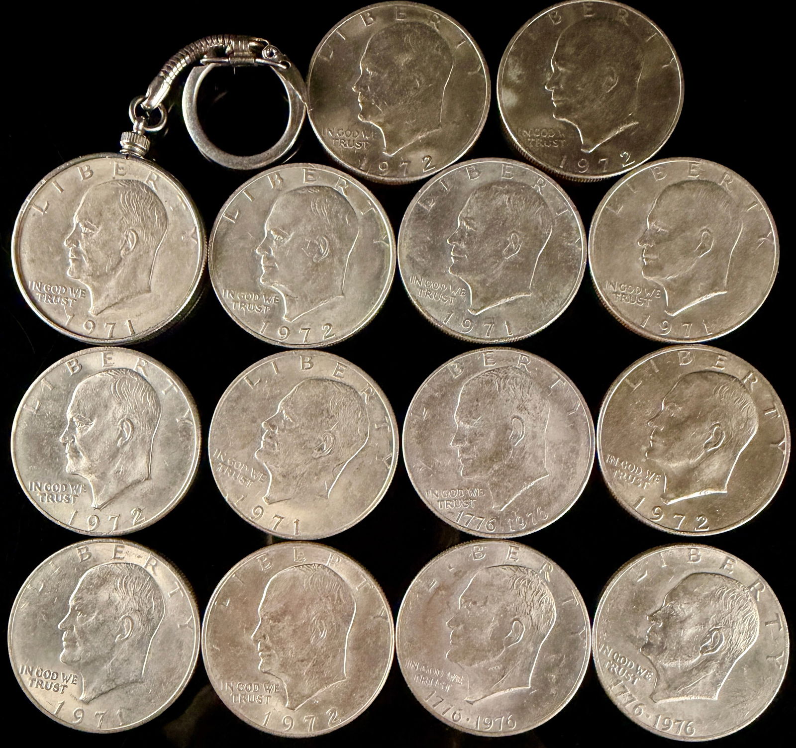 A Collection of United States Eisenhower Dollars (1 of 2)