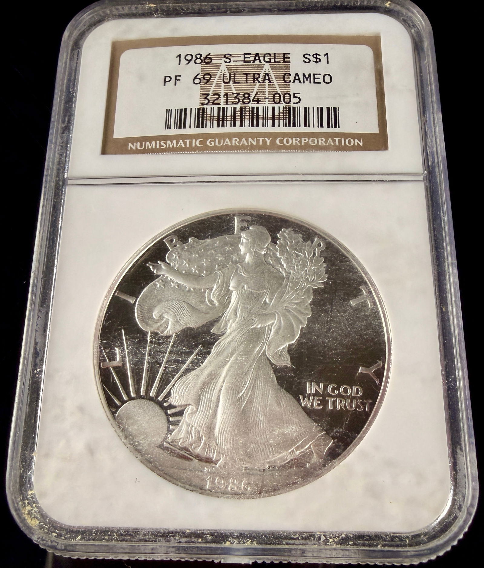 1986-S American Silver Eagle Proof Coin NGC PF 69 Ultra Cameo (1 of 2)