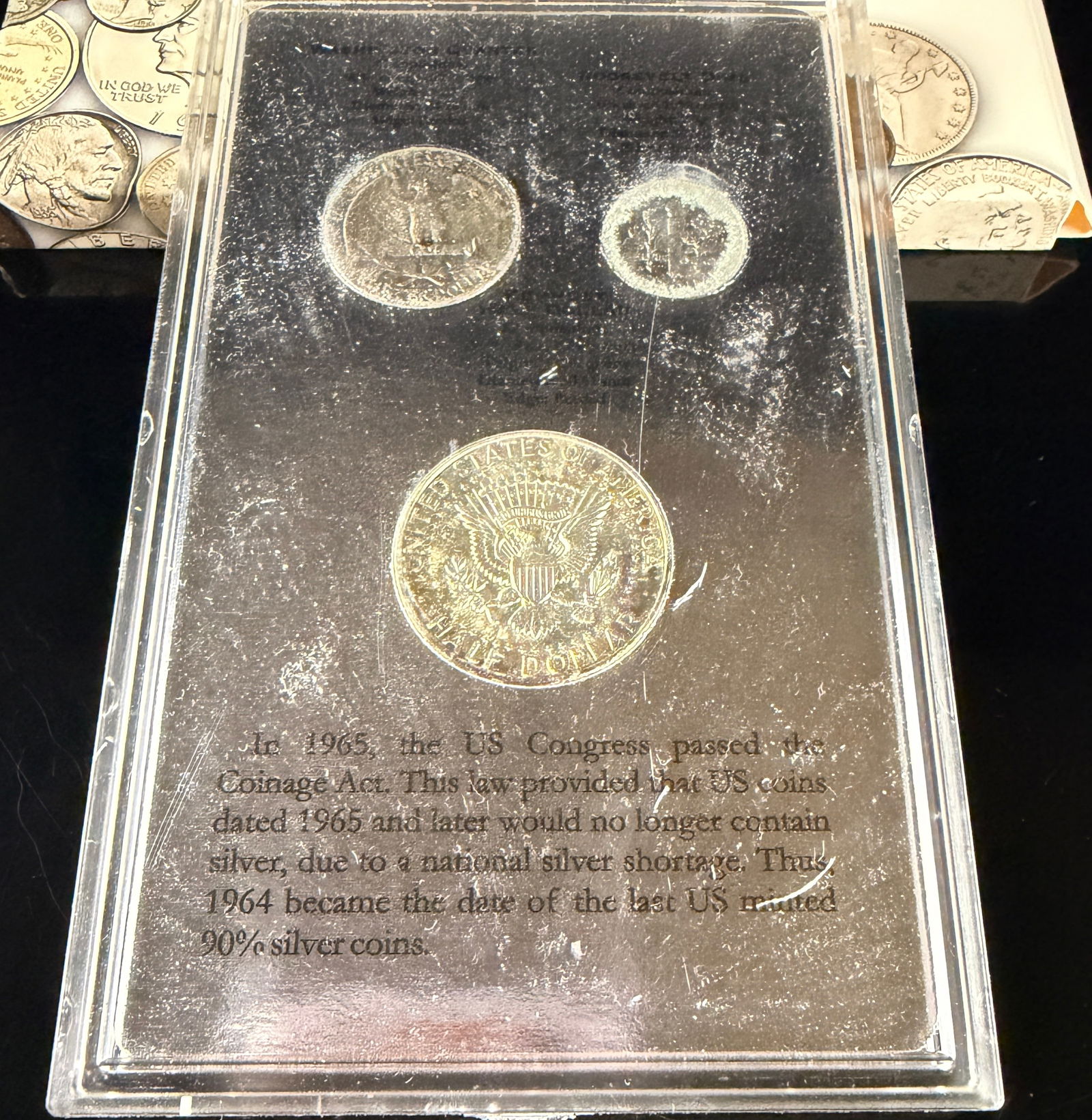 A Trio of 1964 United States 90% Silver Coins (1 of 9)