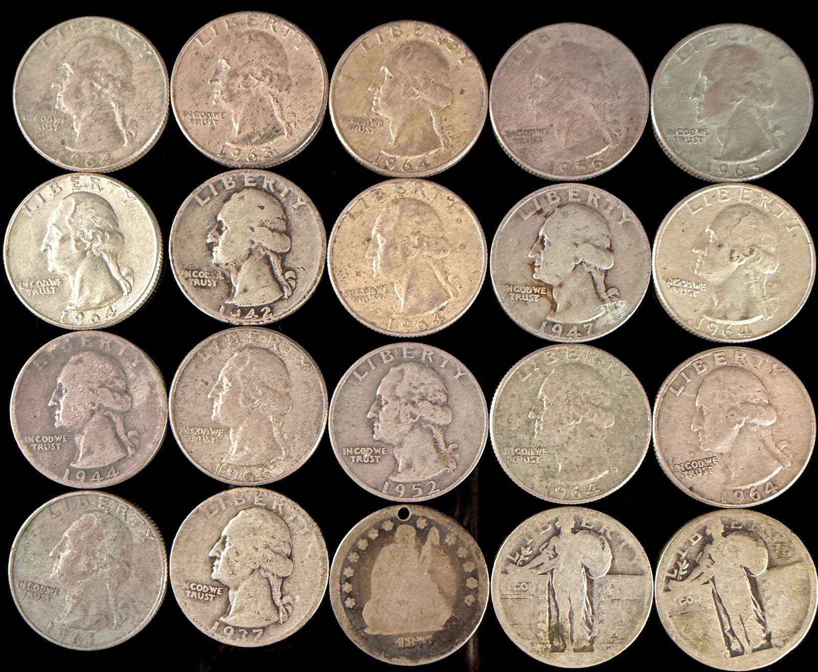 A Collection of United States Silver Quarter Dollars (1 of 5)