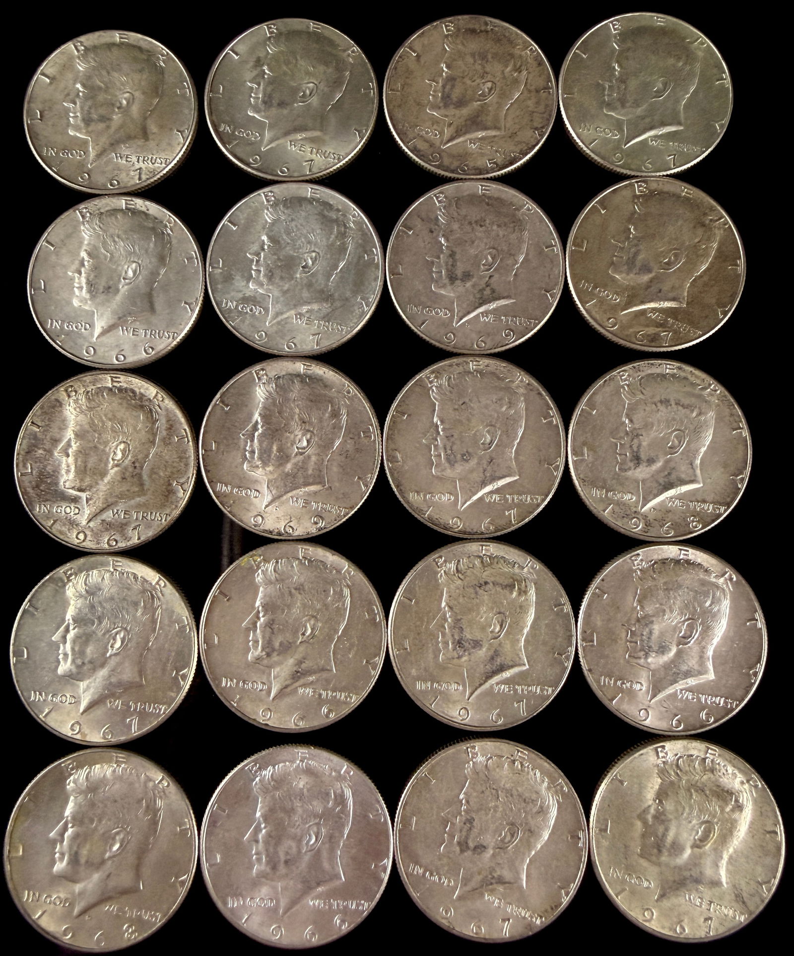 A Collection of United States Kennedy 40 Percent Silver Half Dollars (1 of 15)