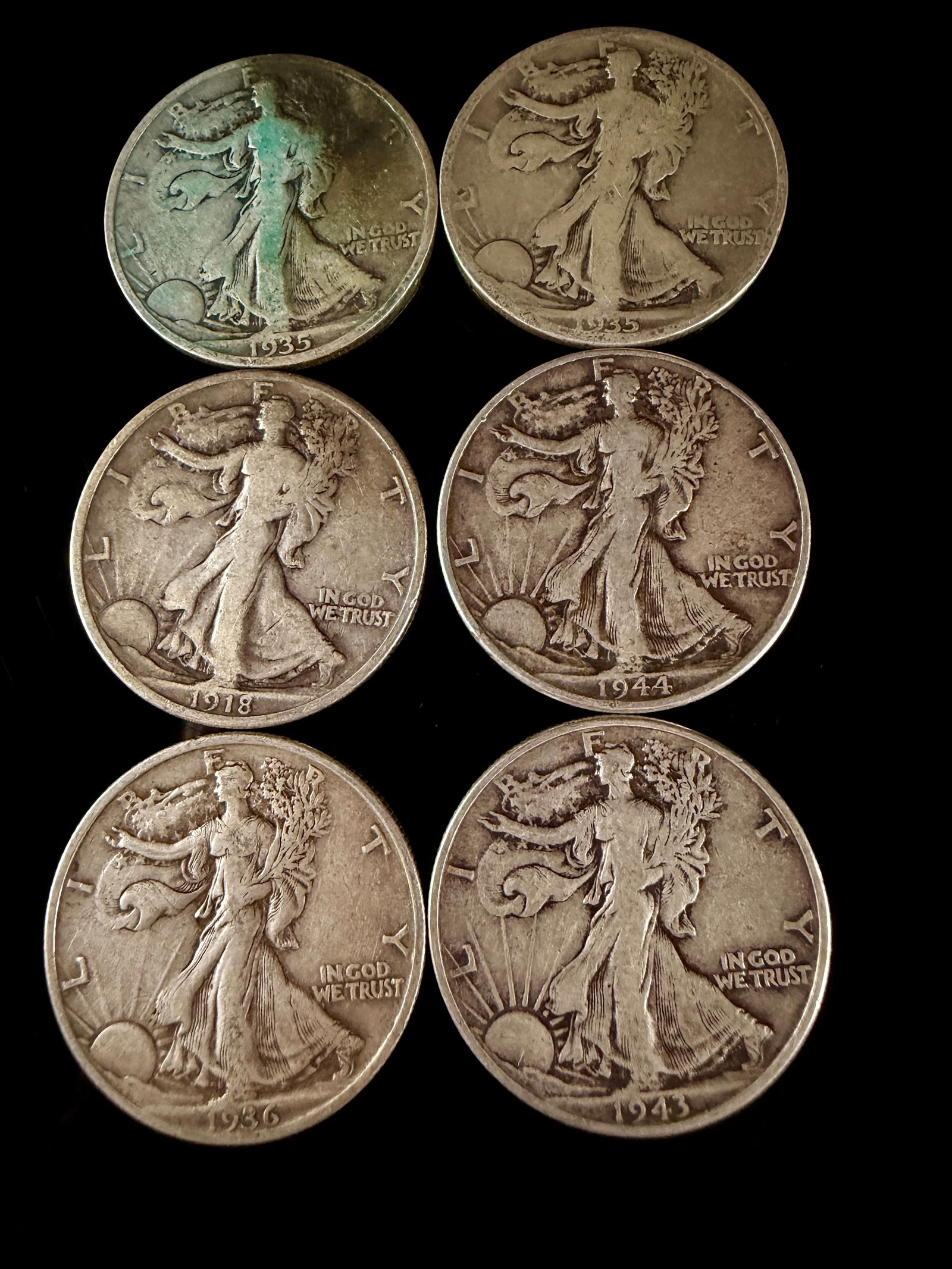 A Collection of United States Walking Liberty Silver Half Dollars (1 of 15)