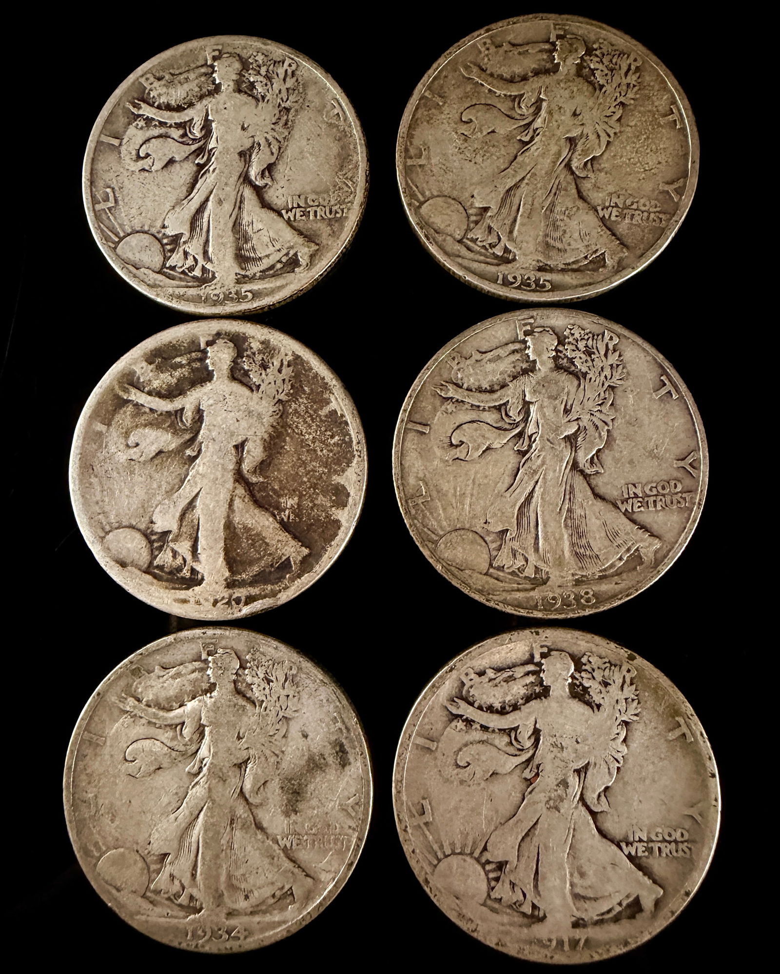A Collection of Walking Liberty Silver Half Dollars (1 of 14)