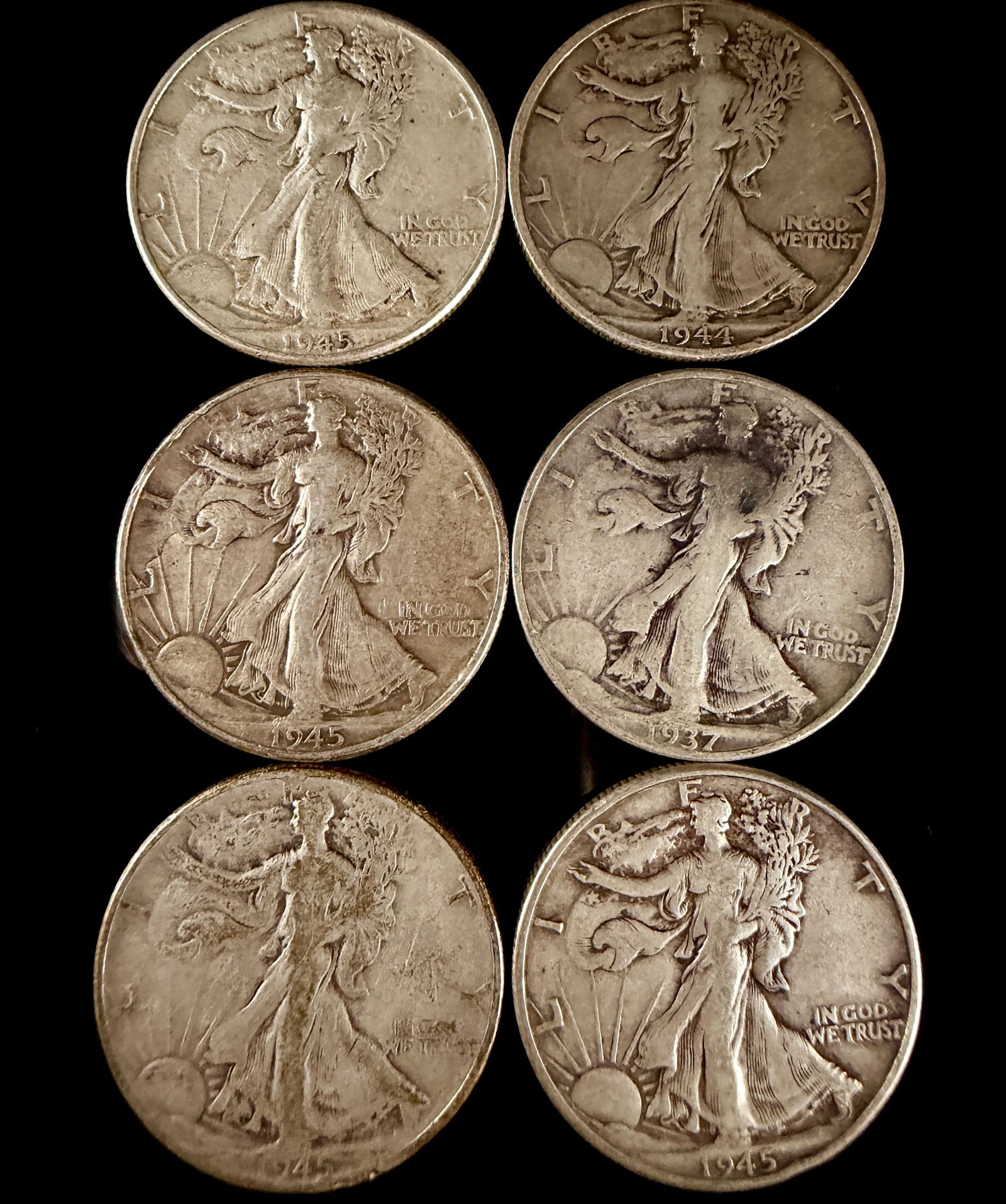 A Collection of United States Walking Liberty Silver Half Dollars (1 of 15)
