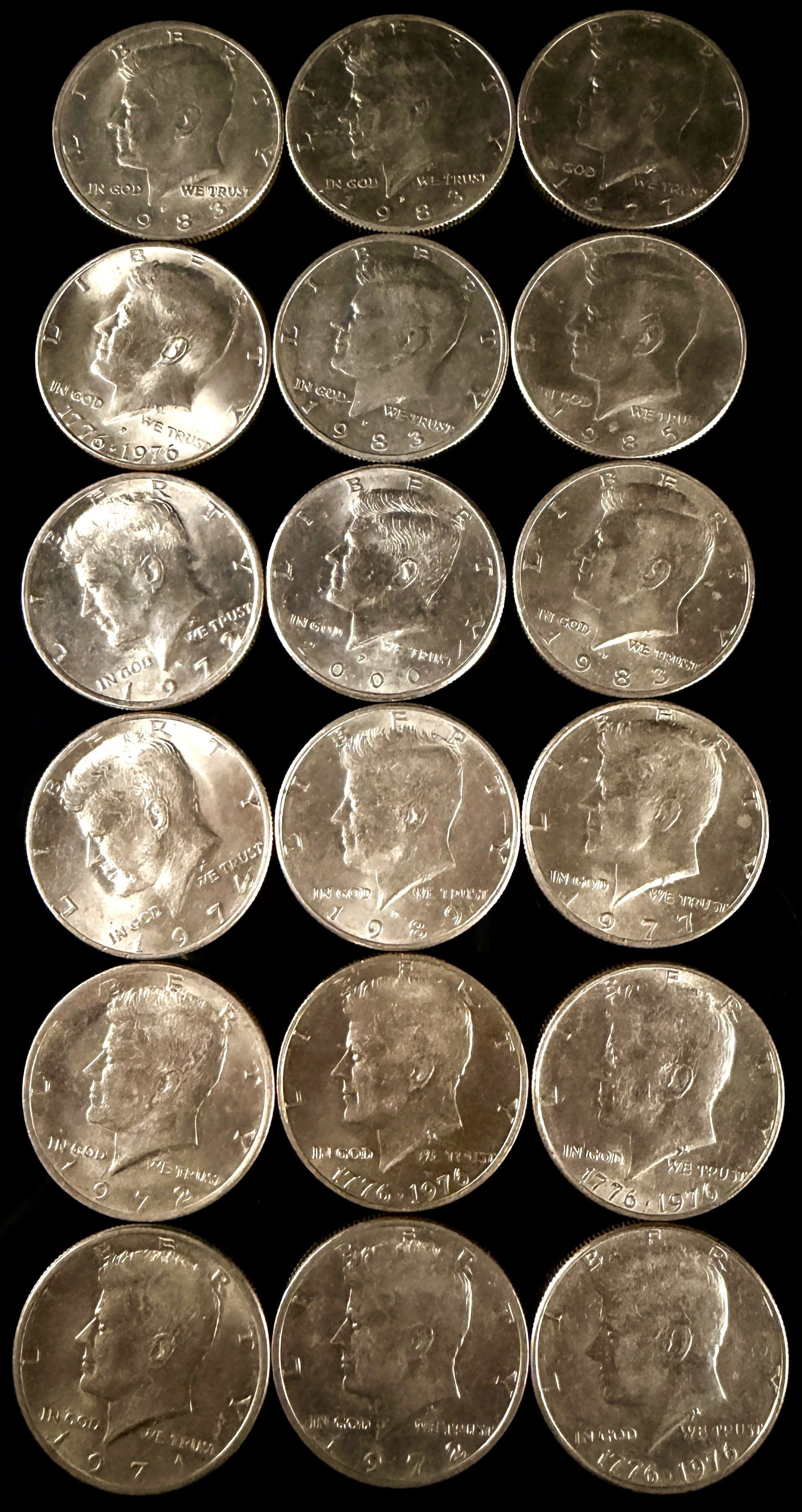 A Collection of United States Kennedy Half Dollars (1 of 20)