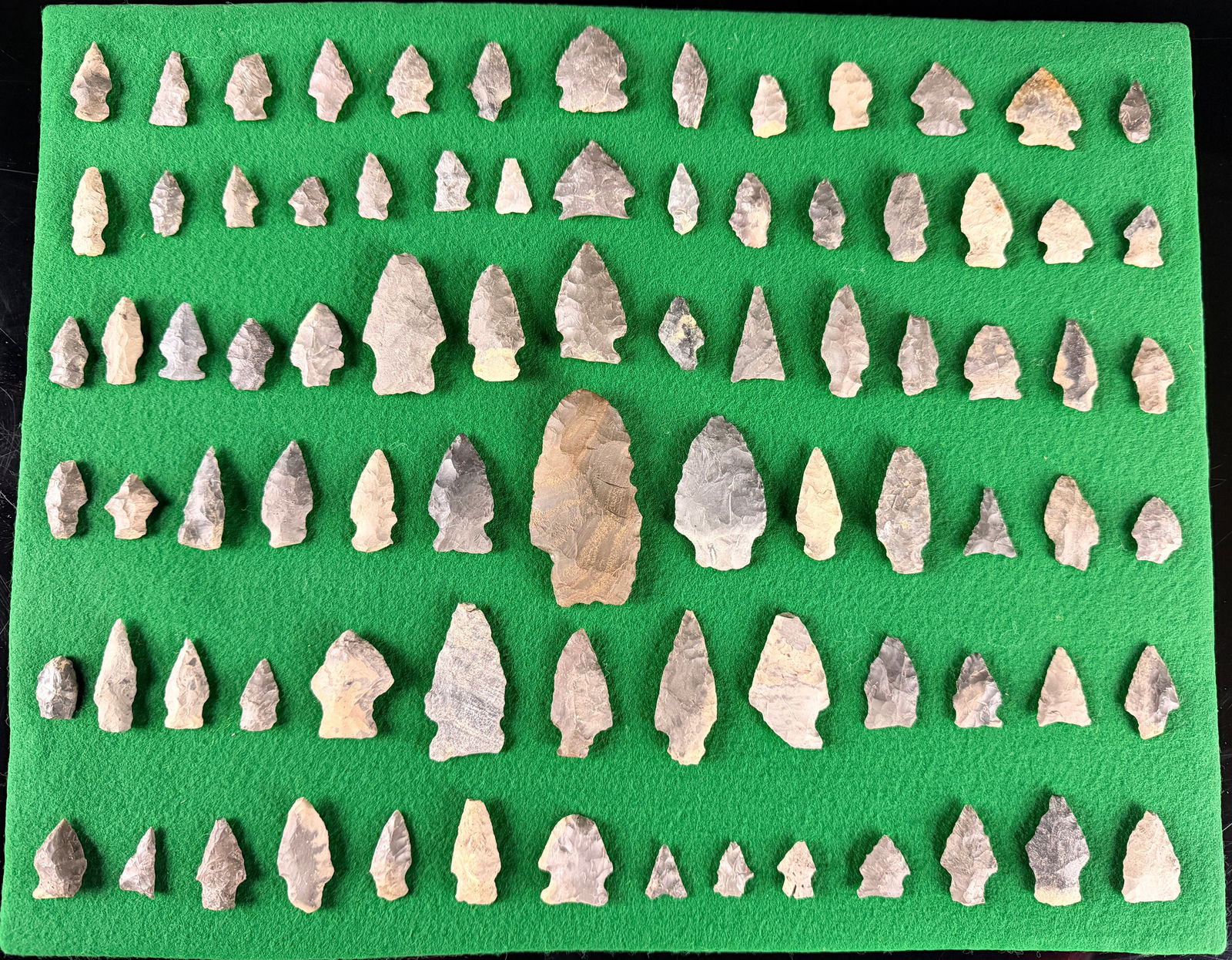 A Collection of Native American Arrowheads and Stone Points (1 of 4)