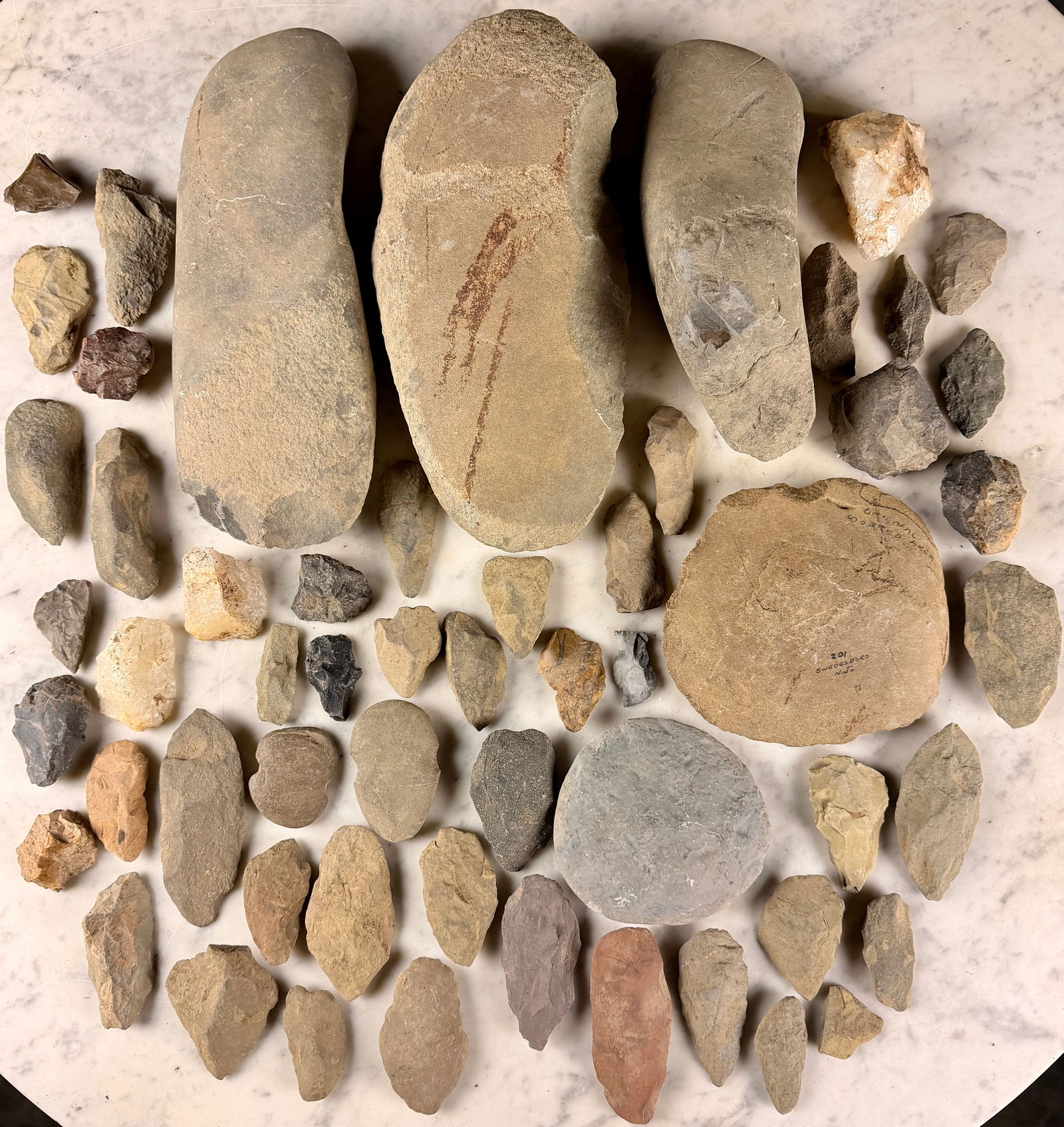 A Collection of Native American Stone Tools and Lithic Artifacts (1 of 10)