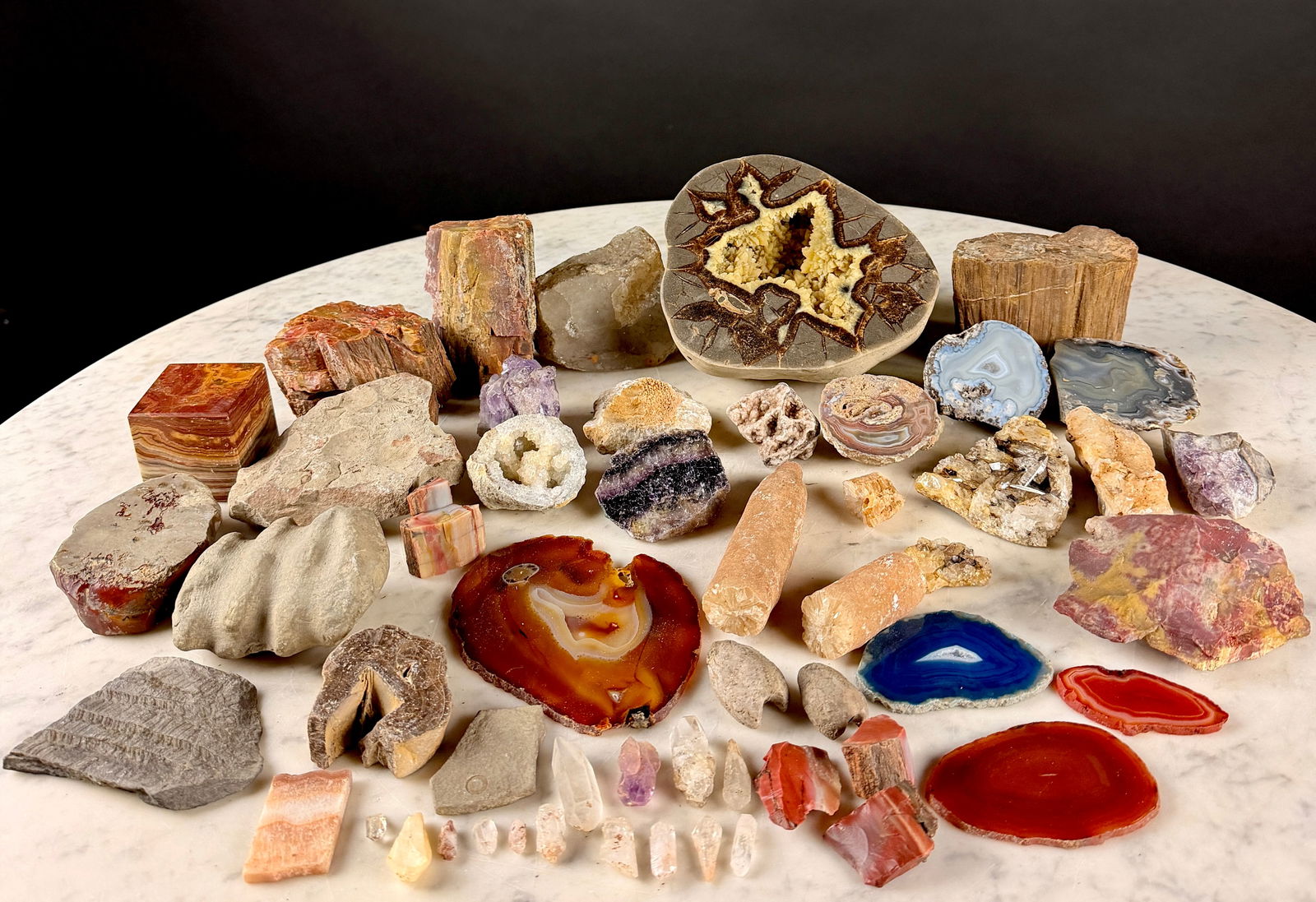 A Collection of Mineral Specimens, Semi-Precious Stones, and Fossils (1 of 12)