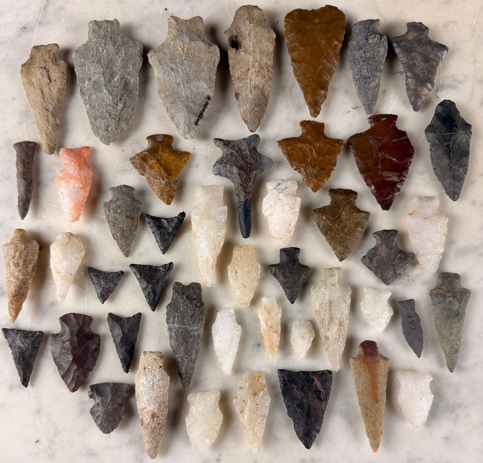 A Collection of Native American Arrowheads and Lithic Tools (1 of 11)