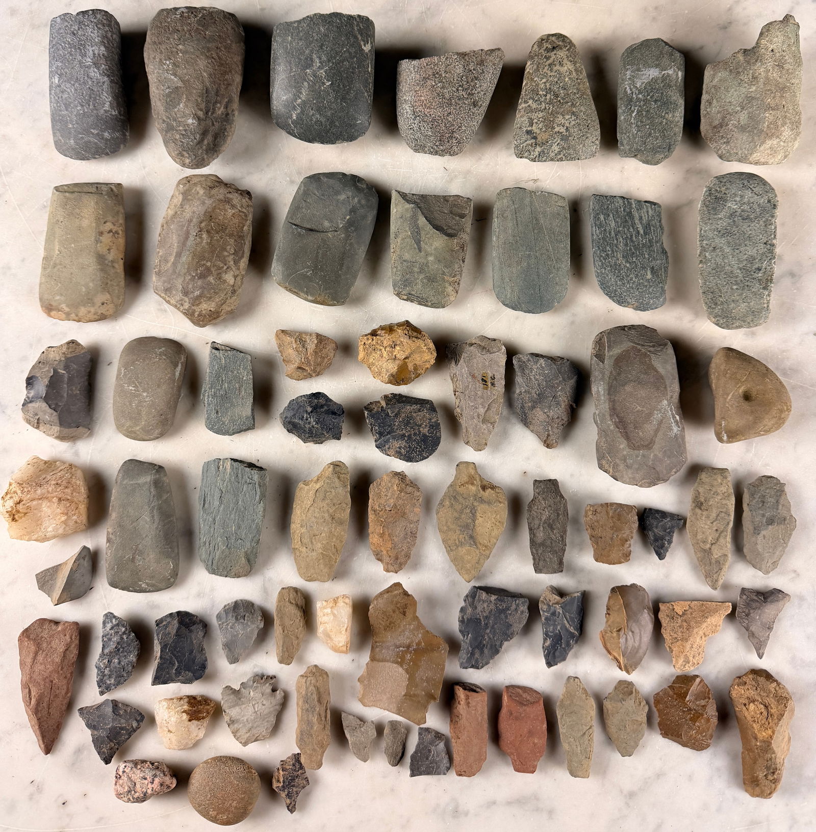 A Collection of Native American Lithic Artifacts and Arrowheads (1 of 9)