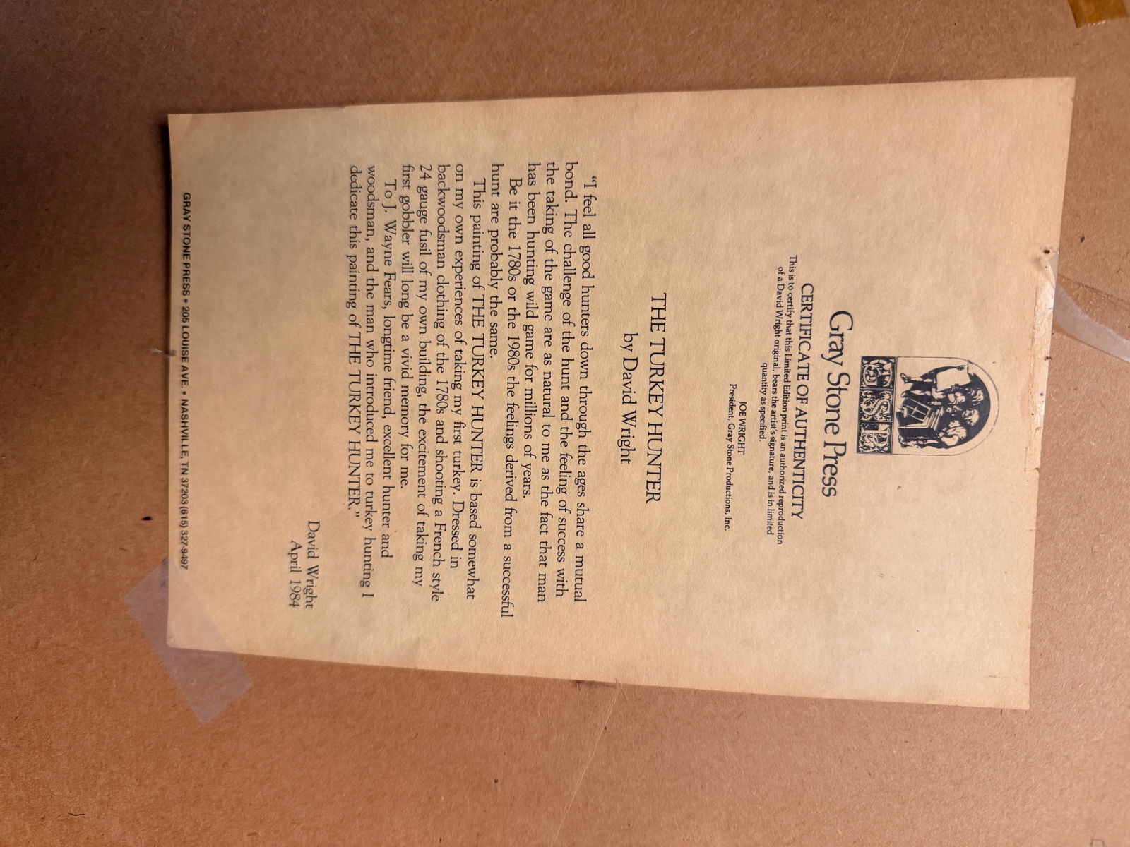 David Wright The Turkey Hunter Signed Limited Edition Print - 8